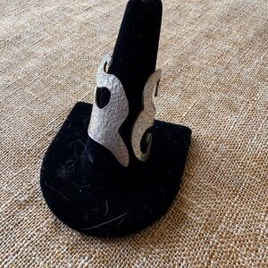 Silver Abstract se ring , sterling adjustable